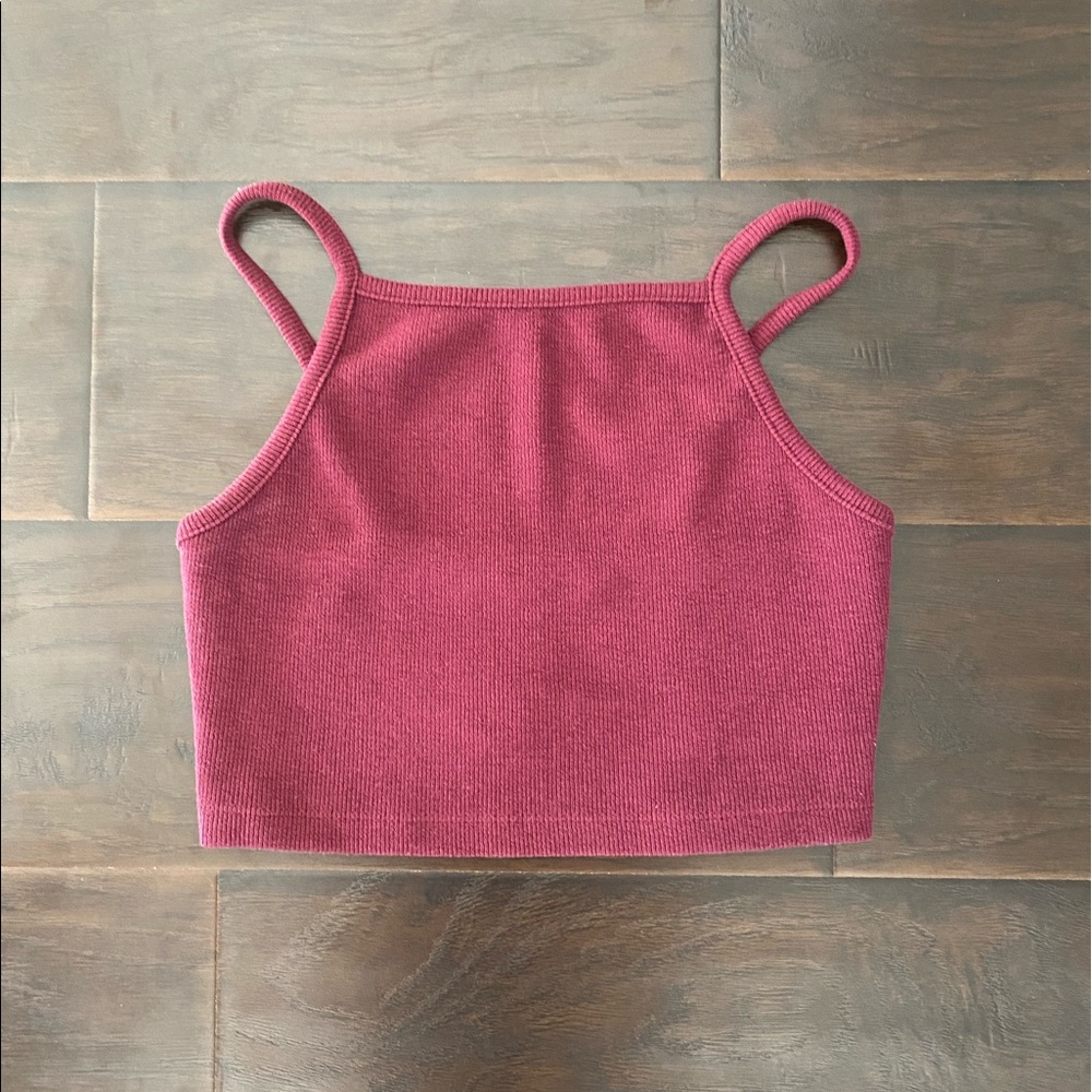Forever 21 Burgundy Red Ribbed Cami Crop Top